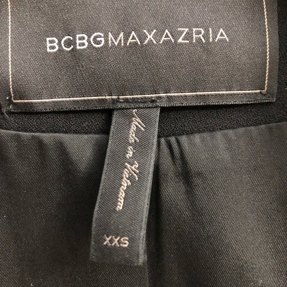 BCBGMaxAzria Abree Open Front Blazer Jacket XXS Black BCBG Designer Fashion - Picture 3 of 6